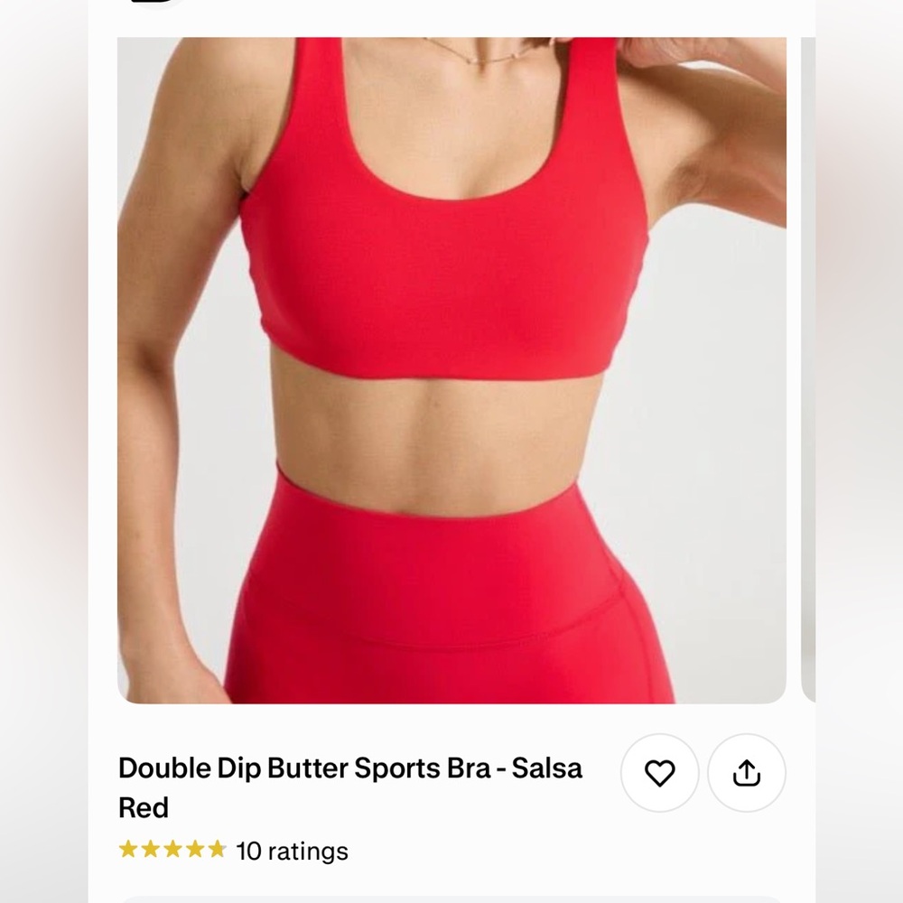 Buffbunny Double Dip Butter Sports Bra - Salsa Red